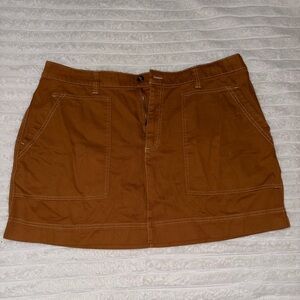 Plus size Burnt orange cargo Mini Skirt with Pockets